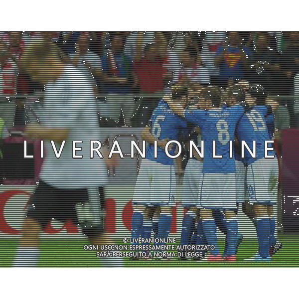 Campionati Europei UEFA 2012 Polonia/Ucraina Semifinale Varsavia (Polonia) - 28.06.2012 Germania-Italia Nella Foto:balotelli esulta /Ph.Vitez-Ag. Aldo Liverani