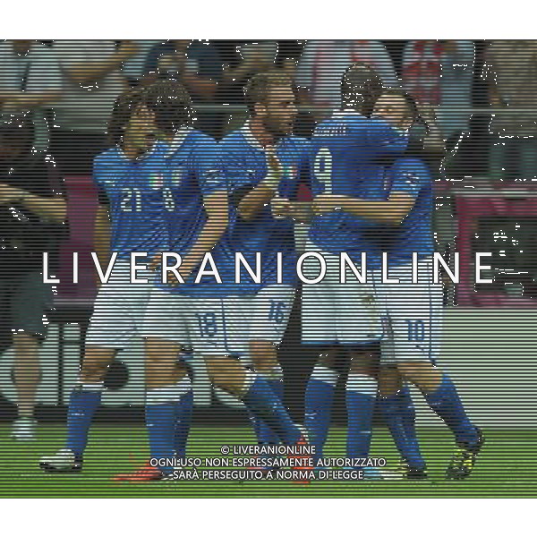 Campionati Europei UEFA 2012 Polonia/Ucraina Semifinale Varsavia (Polonia) - 28.06.2012 Germania-Italia Nella Foto:balotelli esulta /Ph.Vitez-Ag. Aldo Liverani