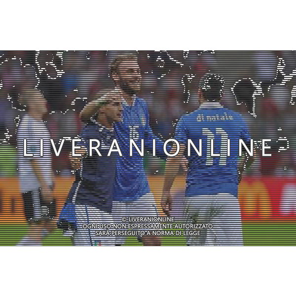 28.06.2012 WARSZAWA (WARSAW) STADION NARODOWY (THE NATIONAL STADIUM) PILKA NOZNA (SOCCER) MISTRZOSTWA EURO 2012 POLSKA UKRAINA (UEFA EURO 2012 POLAND UKRAINE) POLFINAL (SEMIFINAL) MECZ NIEMCY - WLOCHY (GERMANY - ITALY DEUTSCHLAND - ITALY) N/Z DANIELE DE ROSSI RADOSC ANTONIO DI NATALE FOT RAFAL OLEKSIEWICZ / PRESSFOCUS NEWSPIXPL --- Newspix.pl EUROPEI 2012 GERMANIA ITALIA AG ALDO LIVERANI SAS - ITALY ONLY - *** Local Caption *** www.newspix.pl mail us: info@newspix.pl call us: 0048 022 23 22 222 --- Polish Picture Agency by Ringier Axel Springer Poland