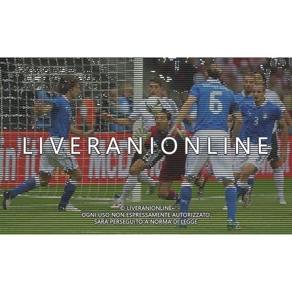 28.06.2012, WARSZAWA, PILKA NOZNA, FOOTBALL, MISTRZOSTWA EUROPY W PILCE NOZNEJ, EURO 2012, FOOTBALL EUROPEAN CHAMPIONSHIP, POLFINAL, SEMI - FINAL, NIEMCY - WLOCHY, GERMANY - ITALY, GIANLUIGI BUFFON, ANDREA PIRLO, FEDERICO BALZARETTI, GIORGIO CHIELLINI (ITA), MARIO GOMEZ (GER), FOT. TOMASZ JASTRZEBOWSKI / FOTO OLIMPIK --- Newspix.pl EUROPEI 2012 GERMANIA ITALIA AG ALDO LIVERANI SAS - ITALY ONLY - *** Local Caption *** www.newspix.pl mail us: info@newspix.pl call us: 0048 022 23 22 222 --- Polish Picture Agency by Ringier Axel Springer Poland