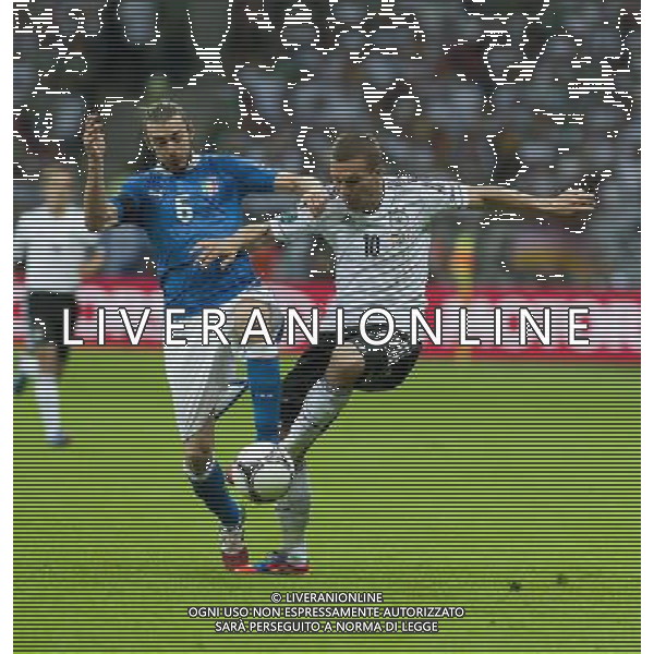 WARSZAWA 28- 06- 2012 STADION NARODOWY PRZY AL KSIECIA J PONIATOWSKIEGO 1 ARENA EURO 2012 MECZ NR 30 POLFINAL EURO 2012 NIEMCY v WLOCHY NZ FEDERICO BALZARETTI - LUKASZ PODOLSKI FOT KRYSTYNA PACZKOWSKA/NEWSPIX.PL NATIONAL STADIUM WARSAW AT AL KSIECIA J PONIATOWSKIEGO 1 MATCH 30 OF EURO 2012 SEMI FINAL GERMANY v ITALY --- Newspix.pl EUROPEI 2012 GERMANIA ITALIA AG ALDO LIVERANI SAS - ITALY ONLY - *** Local Caption *** www.newspix.pl mail us: info@newspix.pl call us: 0048 022 23 22 222 --- Polish Picture Agency by Ringier Axel Springer Poland