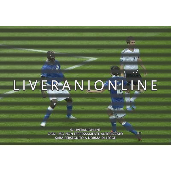 (120629) -- WARSAW, June 29, 2012 () -- Mario Balotelli (L) of Italy celebrates after scoring during the semifinal match between Germany and Italy at the Euro 2012 football championships in Warsaw, Poland, June 28, 2012. (/Wu Wei) (jyc) PHOTOSHOT/AG ALDO LIVERANI SAS - ITALY ONLY -