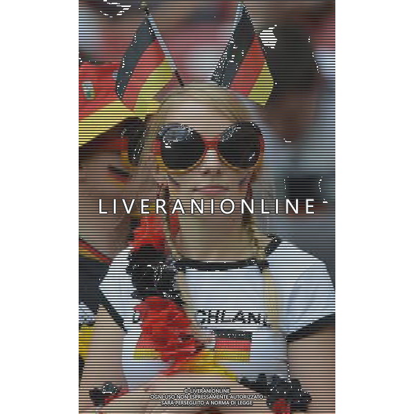 (120629) -- WARSAW, June 29, 2012 () -- A fan of Germany poses before the semifinal match between Germany and Italy at the Euro 2012 football championships in Warsaw, Poland, June 28, 2012. (/Ma Ning) (jyc) PHOTOSHOT/AG ALDO LIVERANI SAS - ITALY ONLY -