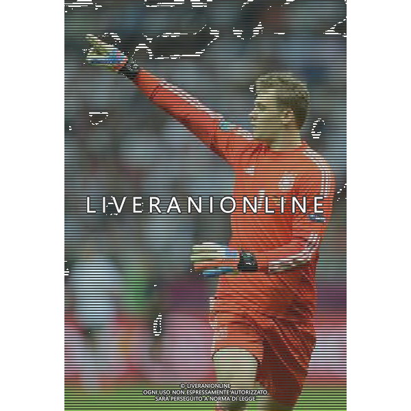 (120629) -- WARSAW, June 29, 2012 () -- Germany\'s goalkeeper Manuel Neuer reacts during the semifinal match between Germany and Italy at the Euro 2012 football championships in Warsaw, Poland, June 28, 2012. Italy won 2-1 to enter the final. (/Liu Lihang) (jyc) PHOTOSHOT/AG ALDO LIVERANI SAS - ITALY ONLY -