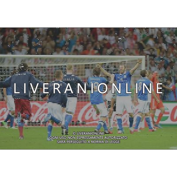 (120629) -- WARSAW, June 29, 2012 () -- Players of Italy celebrate victory after the semifinal match between Germany and Italy at the Euro 2012 football championships in Warsaw, Poland, June 28, 2012. Italy won 2-1 to enter the final. (/Liu Lihang) (jyc) PHOTOSHOT/AG ALDO LIVERANI SAS - ITALY ONLY -