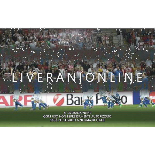 (120629) -- WARSAW, June 29, 2012 () -- Players of Italy celebrate victory after the semifinal match between Germany and Italy at the Euro 2012 football championships in Warsaw, Poland, June 28, 2012. Italy won 2-1 to enter the final. (/Ma Ning) (jyc) PHOTOSHOT/AG ALDO LIVERANI SAS - ITALY ONLY -