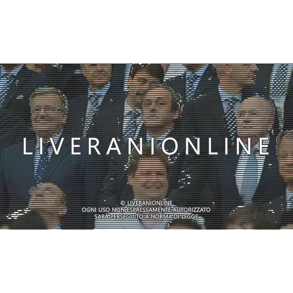 (120629) -- WARSAW, June 29, 2012 () -- FIFA President Joseph S. Blatter (Back R), UEFA President Michel Platini (Back C) and Poland\'s President Bronislaw Komorowski (Back L) watch the semifinal match between Germany and Italy at the Euro 2012 football championships in Warsaw, Poland, June 28, 2012. (/Ma Ning) (jyc) PHOTOSHOT/AG ALDO LIVERANI SAS - ITALY ONLY -