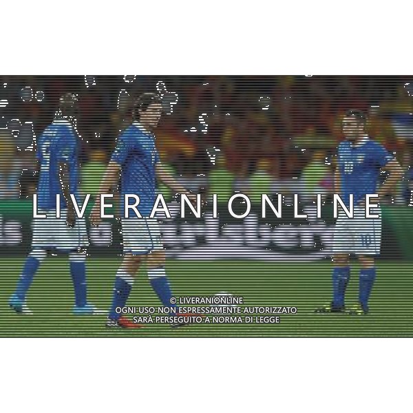 Campionati Europei UEFA 2012 Polonia/Ucraina Finale Kiev (Ucraina) - 01.07.2012 Spagna-Italia Nella Foto:delusione montolivo cassano balotelli /Ph.Vitez-Ag. Aldo Liverani