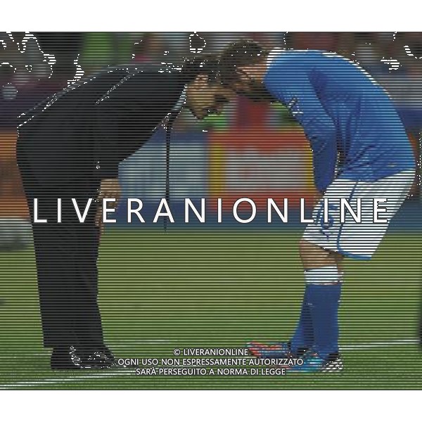 Campionati Europei UEFA 2012 Polonia/Ucraina Finale Kiev (Ucraina) - 01.07.2012 Spagna-Italia Nella Foto:prandelli de rossi /Ph.Vitez-Ag. Aldo Liverani