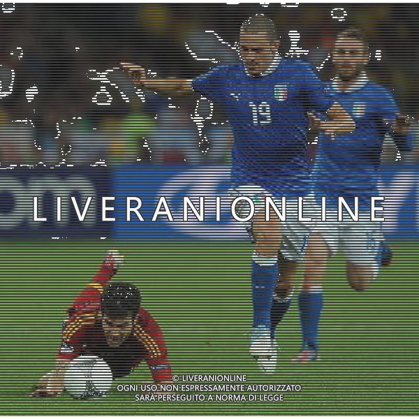 Campionati Europei UEFA 2012 Polonia/Ucraina Finale Kiev (Ucraina) - 01.07.2012 Spagna-Italia Nella Foto:fabregas bonucci /Ph.Vitez-Ag. Aldo Liverani