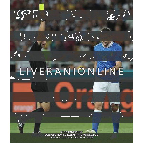 Campionati Europei UEFA 2012 Polonia/Ucraina Finale Kiev (Ucraina) - 01.07.2012 Spagna-Italia Nella Foto:barzagli ammonito /Ph.Vitez-Ag. Aldo Liverani
