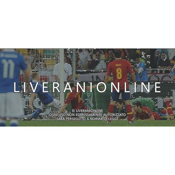 Campionati Europei UEFA 2012 Polonia/Ucraina Finale Kiev (Ucraina) - 01.07.2012 Spagna-Italia Nella Foto:salvataggio abate su iniesta /Ph.Vitez-Ag. Aldo Liverani