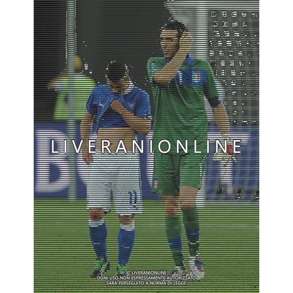 Campionati Europei UEFA 2012 Polonia/Ucraina Finale Kiev (Ucraina) - 01.07.2012 Spagna-Italia Nella Foto:delusione buffon di natale /Ph.Vitez-Ag. Aldo Liverani