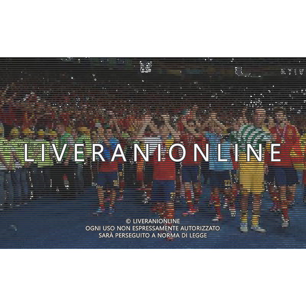 Campionati Europei UEFA 2012 Polonia/Ucraina Finale Kiev (Ucraina) - 01.07.2012 Spagna-Italia Nella Foto:spagna esulta sotto la curva /Ph.Vitez-Ag. Aldo Liverani