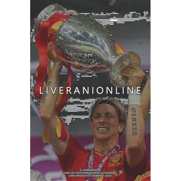 01.07.2012, KIJOW, PILKA NOZNA, FOOTBALL, MISTRZOSTWA EUROPY W PILCE NOZNEJ, EURO 2012, FOOTBALL EUROPEAN CHAMPIONSHIP,FINAL, HISZPANIA - WLOCHY, SPAIN - ITALY, FERNANDO TORRES (ESP), RADOSC, PUCHAR, FOT. TOMASZ JASTRZEBOWSKI / FOTO OLIMPIK/NEWSPIX.PL --- Newspix.pl SPAGNA ITALIA FINALE EUROPEI 2012 - AG ALDO LIVERANI SAS - ITALY ONLY - *** Local Caption *** .