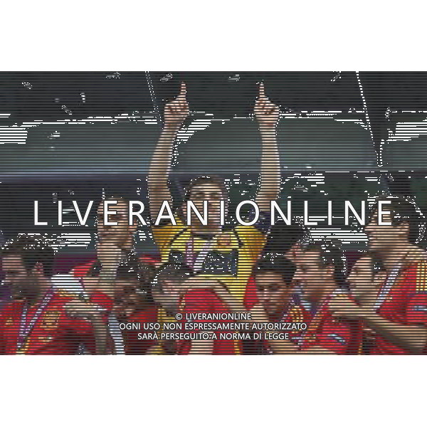 01.07.2012, KIJOW, PILKA NOZNA, FOOTBALL, MISTRZOSTWA EUROPY W PILCE NOZNEJ, EURO 2012, FOOTBALL EUROPEAN CHAMPIONSHIP,FINAL, HISZPANIA - WLOCHY, SPAIN - ITALY, IKER CASILLAS (ESP), RADOSC, FOT. TOMASZ JASTRZEBOWSKI / FOTO OLIMPIK/NEWSPIX.PL --- Newspix.pl SPAGNA ITALIA FINALE EUROPEI 2012 - AG ALDO LIVERANI SAS - ITALY ONLY - *** Local Caption *** .