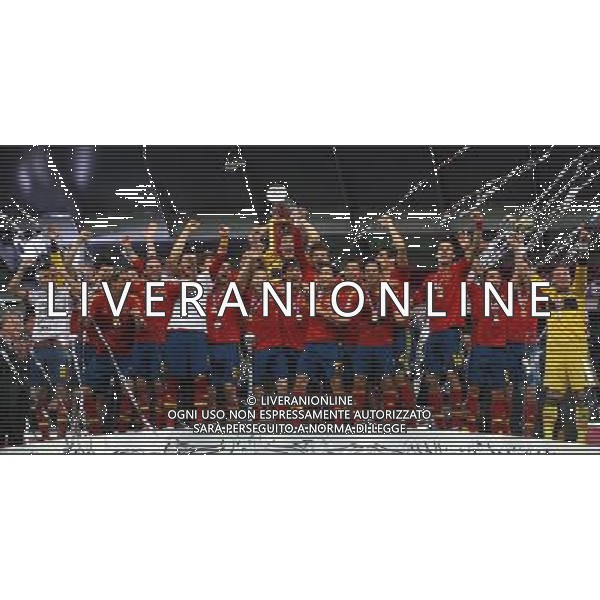 01.07.2012, KIJOW, PILKA NOZNA, FOOTBALL, MISTRZOSTWA EUROPY W PILCE NOZNEJ, EURO 2012, FOOTBALL EUROPEAN CHAMPIONSHIP,FINAL, HISZPANIA - WLOCHY, SPAIN - ITALY, DRUZYNA HISZPANII, RADOSC, PUCHAR, FOT. TOMASZ JASTRZEBOWSKI / FOTO OLIMPIK/NEWSPIX.PL --- Newspix.pl SPAGNA ITALIA FINALE EUROPEI 2012 - AG ALDO LIVERANI SAS - ITALY ONLY - *** Local Caption *** .