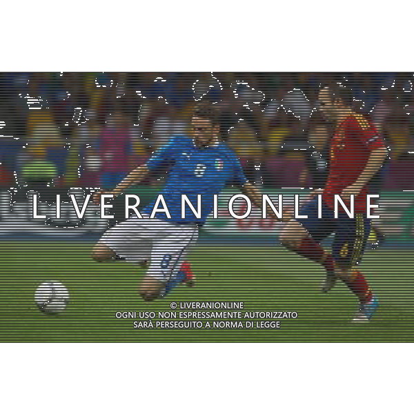 01.07.2012, KIJOW, PILKA NOZNA, FOOTBALL, MISTRZOSTWA EUROPY W PILCE NOZNEJ, EURO 2012, FOOTBALL EUROPEAN CHAMPIONSHIP,FINAL, HISZPANIA - WLOCHY, SPAIN - ITALY, CLAUDIO MARCHISIO (ITA), ANDRES INIESTA (ESP) , FOT. TOMASZ JASTRZEBOWSKI / FOTO OLIMPIK/NEWSPIX.PL --- Newspix.pl SPAGNA ITALIA FINALE EUROPEI 2012 - AG ALDO LIVERANI SAS - ITALY ONLY - *** Local Caption *** .