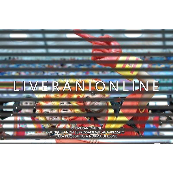 01.07.2012 KIJOW - STADION OLIMPIJSKI ( KYIV OLYMPIC STADIUM ) PILKA NOZNA ( FOOTBALL ) MISTRZOSTWA EUROPY W PILCE NOZNEJ UEFA EURO 2012 ( EUROPEAN CHAMPIONSHIPS UEFA EURO 2012 ) FINAL EURO 2012 ( FINAL EURO 2012 ) MECZ HISZPANIA - WLOCHY ( GAME SPAIN - ITALY ) NZ KIBICE HISZPANIA FOTO MICHAL STANCZYK / CYFRASPORT/NEWSPIX.PL --- Newspix.pl SPAGNA ITALIA FINALE EUROPEI 2012 - AG ALDO LIVERANI SAS - ITALY ONLY - *** Local Caption *** .