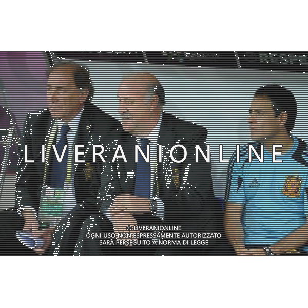 01.07.2012 KIJOW - STADION OLIMPIJSKI ( KYIV OLYMPIC STADIUM ) PILKA NOZNA ( FOOTBALL ) MISTRZOSTWA EUROPY W PILCE NOZNEJ UEFA EURO 2012 ( EUROPEAN CHAMPIONSHIPS UEFA EURO 2012 ) FINAL EURO 2012 ( FINAL EURO 2012 ) MECZ HISZPANIA - WLOCHY ( GAME SPAIN - ITALY ) NZ TRENER (HEAD COACH) VINCENTE DEL BOSQUE FOTO MICHAL STANCZYK / CYFRASPORT/NEWSPIX.PL --- Newspix.pl SPAGNA ITALIA FINALE EUROPEI 2012 - AG ALDO LIVERANI SAS - ITALY ONLY - *** Local Caption *** .