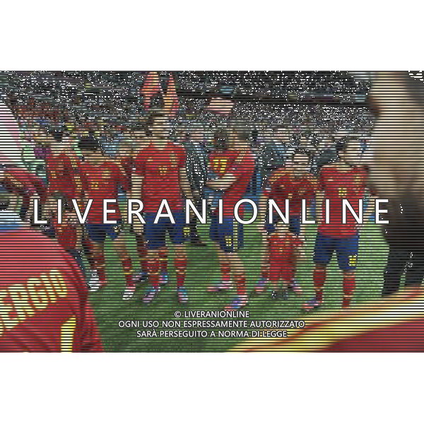 01.07.2012 KIJOW - STADION OLIMPIJSKI ( KYIV OLYMPIC STADIUM ) PILKA NOZNA ( FOOTBALL ) MISTRZOSTWA EUROPY W PILCE NOZNEJ UEFA EURO 2012 ( EUROPEAN CHAMPIONSHIPS UEFA EURO 2012 ) FINAL EURO 2012 ( FINAL EURO 2012 ) MECZ HISZPANIA - WLOCHY ( GAME SPAIN - ITALY ) NZ SERGIO RAMOS , JESUS NAVAS , FERNANDO LLORENTE , ALVARO NEGREDO , JUANFRAN , JORDI ALBA , RADOSC ZWYCIESTWO FOTO MICHAL STANCZYK / CYFRASPORT/NEWSPIX.PL --- Newspix.pl SPAGNA ITALIA FINALE EUROPEI 2012 - AG ALDO LIVERANI SAS - ITALY ONLY - *** Local Caption *** .