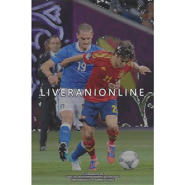 01.07.2012 KIJOW (KIEV) STADION OLYMPIJSKI (THE OLYMPIC STADIUM) PILKA NOZNA (SOCCER) MISTRZOSTWA EURO 2012 POLSKA UKRAINA (UEFA EURO 2012 POLAND UKRAINE) FINAL (FINAL) MECZ HISZPANIA - WLOCHY (SPAIN - ITALY) N/Z LEONARDO BONUCCI DAVID SILVA FOT RAFAL OLEKSIEWICZ / PRESSFOCUS NEWSPIXPL --- Newspix.pl SPAGNA ITALIA FINALE EUROPEI 2012 - AG ALDO LIVERANI SAS - ITALY ONLY - *** Local Caption *** .
