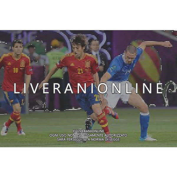 01.07.2012 KIJOW (KIEV) STADION OLYMPIJSKI (THE OLYMPIC STADIUM) PILKA NOZNA (SOCCER) MISTRZOSTWA EURO 2012 POLSKA UKRAINA (UEFA EURO 2012 POLAND UKRAINE) FINAL (FINAL) MECZ HISZPANIA - WLOCHY (SPAIN - ITALY) N/Z DAVID SILVA LEONARDO BONUCCI FOT RAFAL OLEKSIEWICZ / PRESSFOCUS NEWSPIXPL --- Newspix.pl SPAGNA ITALIA FINALE EUROPEI 2012 - AG ALDO LIVERANI SAS - ITALY ONLY - *** Local Caption *** .