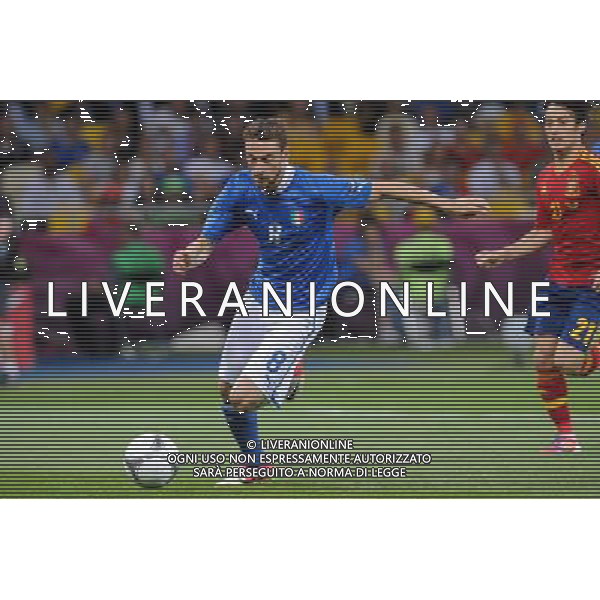 01.07.2012 KIJOW (KIEV) STADION OLYMPIJSKI (THE OLYMPIC STADIUM) PILKA NOZNA (SOCCER) MISTRZOSTWA EURO 2012 POLSKA UKRAINA (UEFA EURO 2012 POLAND UKRAINE) FINAL (FINAL) MECZ HISZPANIA - WLOCHY (SPAIN - ITALY) N/Z CLAUDIO MARCHISIO SYLWETKA FOT RAFAL OLEKSIEWICZ / PRESSFOCUS NEWSPIXPL --- Newspix.pl SPAGNA ITALIA FINALE EUROPEI 2012 - AG ALDO LIVERANI SAS - ITALY ONLY - *** Local Caption *** .