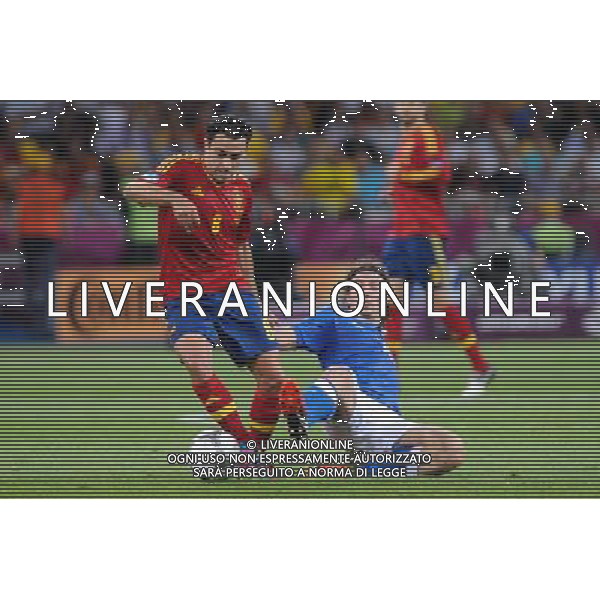 01.07.2012 KIJOW (KIEV) STADION OLYMPIJSKI (THE OLYMPIC STADIUM) PILKA NOZNA (SOCCER) MISTRZOSTWA EURO 2012 POLSKA UKRAINA (UEFA EURO 2012 POLAND UKRAINE) FINAL (FINAL) MECZ HISZPANIA - WLOCHY (SPAIN - ITALY) N/Z XAVI HERNANDEZ ANTONIO CASSANO FOT RAFAL OLEKSIEWICZ / PRESSFOCUS NEWSPIXPL --- Newspix.pl SPAGNA ITALIA FINALE EUROPEI 2012 - AG ALDO LIVERANI SAS - ITALY ONLY - *** Local Caption *** .