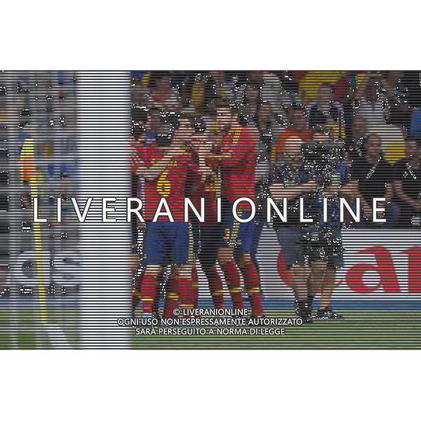 01.07.2012 KIJOW (KIEV) STADION OLYMPIJSKI (THE OLYMPIC STADIUM) PILKA NOZNA (SOCCER) MISTRZOSTWA EURO 2012 POLSKA UKRAINA (UEFA EURO 2012 POLAND UKRAINE) FINAL (FINAL) MECZ HISZPANIA - WLOCHY (SPAIN - ITALY) N/Z DAVID SILVA RADOSCGOL BRAMKA FOT RAFAL OLEKSIEWICZ / PRESSFOCUS SPAGNA ITALIA FINALE EUROPEI 2012 - AG ALDO LIVERANI SAS - ITALY ONLY - *** Local Caption *** .