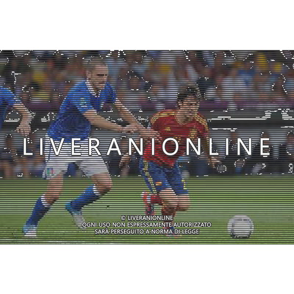01.07.2012 KIJOW (KIEV) STADION OLYMPIJSKI (THE OLYMPIC STADIUM) PILKA NOZNA (SOCCER) MISTRZOSTWA EURO 2012 POLSKA UKRAINA (UEFA EURO 2012 POLAND UKRAINE) FINAL (FINAL) MECZ HISZPANIA - WLOCHY (SPAIN - ITALY) N/Z LEONARDO BONUCCI DAVID SILVA FOT RAFAL OLEKSIEWICZ / PRESSFOCUS SPAGNA ITALIA FINALE EUROPEI 2012 - AG ALDO LIVERANI SAS - ITALY ONLY - *** Local Caption *** .