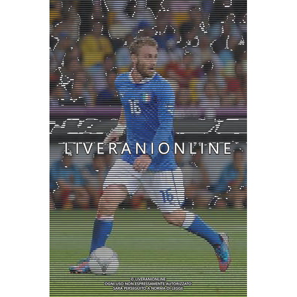 01.07.2012 KIJOW (KIEV) STADION OLYMPIJSKI (THE OLYMPIC STADIUM) PILKA NOZNA (SOCCER) MISTRZOSTWA EURO 2012 POLSKA UKRAINA (UEFA EURO 2012 POLAND UKRAINE) FINAL (FINAL) MECZ HISZPANIA - WLOCHY (SPAIN - ITALY) N/Z DANIELE DE ROSSI SYLWETKA FOT RAFAL OLEKSIEWICZ / PRESSFOCUS SPAGNA ITALIA FINALE EUROPEI 2012 - AG ALDO LIVERANI SAS - ITALY ONLY - *** Local Caption *** .