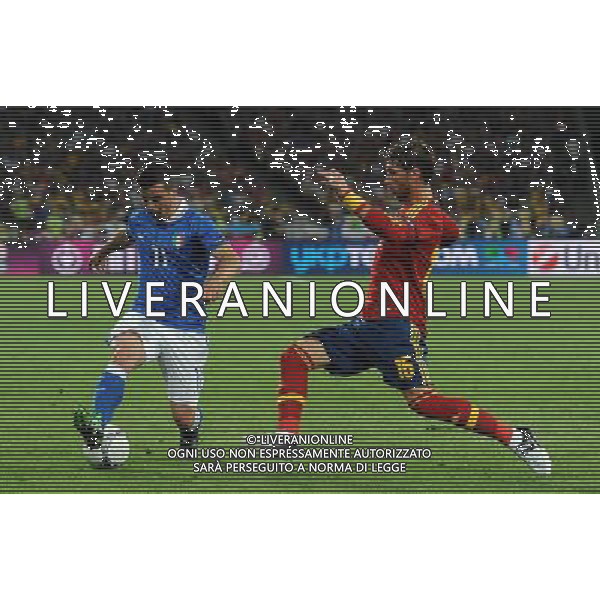 Campionati Europei UEFA 2012 Polonia/Ucraina Finale Kiev (Ucraina) - 01.07.2012 Spagna-Italia Nella Foto:Di Natale Antonio-Sergio Ramos /Ph.Vitez-Ag. Aldo Liverani