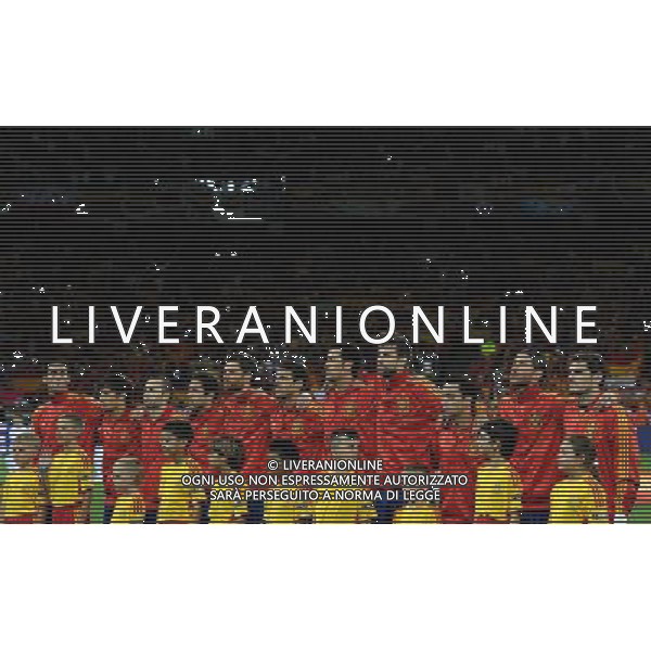 Campionati Europei UEFA 2012 Polonia/Ucraina Finale Kiev (Ucraina) - 01.07.2012 Spagna-Italia Nella Foto:Spagna Squadra Inno /Ph.Vitez-Ag. Aldo Liverani