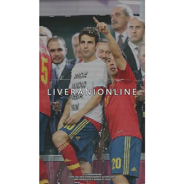 KIJOW STADION OLIMPIJSKI 01.07.2012 EURO 2012 PILKA NOZNA FINAL MISTRZOSTW EUROPY HISZPANIA WLOCHY NZ HISZPANIA RADOSC ZWYCIESTWO MISTRZOSTWO MISTRZ EUROPY FETA CESC FABREGAS SPA SANTI CAZORLA SPA FOT MICHAL NOWAK / NEWSPIX.PL KYIV OLYMPIC STADIUM 01.07.2012 FOOTBALL SOCCER EURO 2012 FINAL OF UEFA EUROPEAN FOOTBALL CHAMPIONSHIP SPAIN - ITALY SPANISH PLAYERS ARE CELEBRATING AS THEY WON OVER ITALY. SPAIN BECAME EUROPEAN CHAMPIONS MICHAL NOWAK / NEWSPIX.PL --- Newspix.pl /EUROPEO 2012 ITALIA SPAGNA FINALE - AG ALDO LIVERANI SAS - ITALY ONLY - *** Local Caption *** www.newspix.pl mail us: info@newspix.pl call us: 0048 022 23 22 222 --- Polish Picture Agency by Ringier Axel Springer Poland .