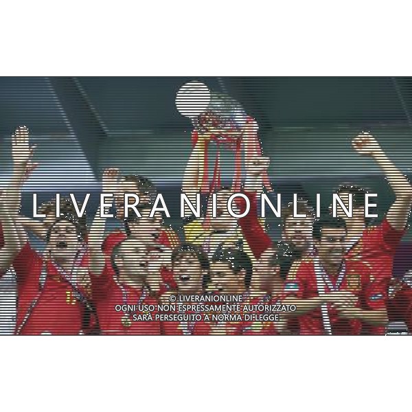 KIJOW STADION OLIMPIJSKI 01.07.2012 EURO 2012 PILKA NOZNA FINAL MISTRZOSTW EUROPY HISZPANIA WLOCHY NZ HISZPANIA RADOSC ZWYCIESTWO MISTRZOSTWO MISTRZ EUROPY FETA FOT MICHAL NOWAK / NEWSPIX.PL KYIV OLYMPIC STADIUM 01.07.2012 FOOTBALL SOCCER EURO 2012 FINAL OF UEFA EUROPEAN FOOTBALL CHAMPIONSHIP SPAIN - ITALY SPANISH PLAYERS ARE CELEBRATING AS THEY WON OVER ITALY. SPAIN BECAME EUROPEAN CHAMPIONS MICHAL NOWAK / NEWSPIX.PL --- Newspix.pl /EUROPEO 2012 ITALIA SPAGNA FINALE - AG ALDO LIVERANI SAS - ITALY ONLY - *** Local Caption *** www.newspix.pl mail us: info@newspix.pl call us: 0048 022 23 22 222 --- Polish Picture Agency by Ringier Axel Springer Poland .