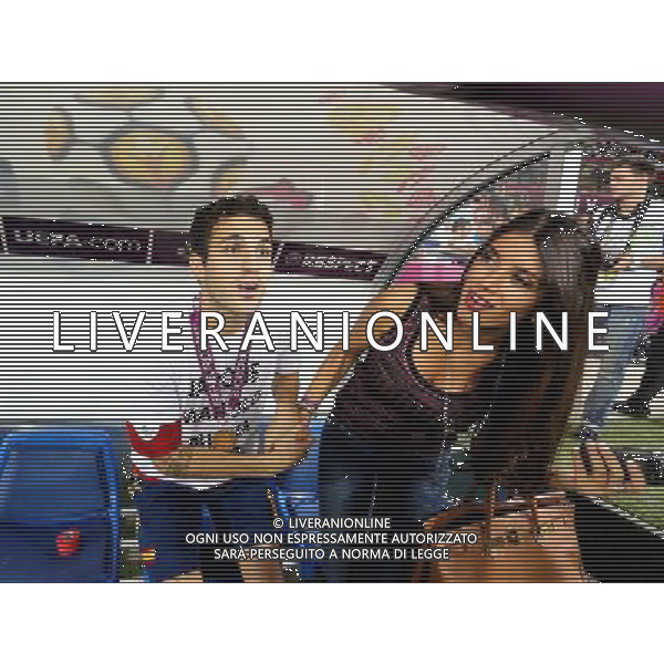 KIJOW STADION OLIMPIJSKI 01.07.2012 EURO 2012 PILKA NOZNA FINAL MISTRZOSTW EUROPY HISZPANIA WLOCHY NZ HISZPANIA RADOSC ZWYCIESTWO MISTRZOSTWO MISTRZ EUROPY FETA CESC FABREGAS SPA Z DZIEWCZYNA FOT MICHAL NOWAK / NEWSPIX.PL KYIV OLYMPIC STADIUM 01.07.2012 FOOTBALL SOCCER EURO 2012 FINAL OF UEFA EUROPEAN FOOTBALL CHAMPIONSHIP SPAIN - ITALY SPANISH PLAYERS ARE CELEBRATING AS THEY WON OVER ITALY. SPAIN BECAME EUROPEAN CHAMPIONS CESC FABREGAS SPA WITH GIRLFRIEND MICHAL NOWAK / NEWSPIX.PL --- Newspix.pl /EUROPEO 2012 ITALIA SPAGNA FINALE - AG ALDO LIVERANI SAS - ITALY ONLY - *** Local Caption *** www.newspix.pl mail us: info@newspix.pl call us: 0048 022 23 22 222 --- Polish Picture Agency by Ringier Axel Springer Poland .