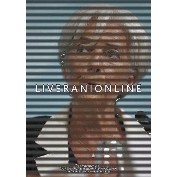 (120703) -- WASHINGTON D.C., July 3, 2012 () -- International Monetary Fund (IMF) Managing Director Christine Lagarde speaks at a press conference in Washington D.C., the United states, July 3, 2012. A main challenge facing the United States is to effectively use the limited policy firepower to bolster its economic recovery in the near term, the IMF head said on Tuesday. (/Fang Zhe) /PHOTOSHOT/AG ALDO LIVERANI - ITALY ONLY -