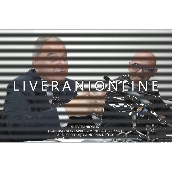 MILANO 4/7/2012 VIA ROSELLINI, 4 ASSEMBLEA LEGA CALCIO NELLA FOTO LA CONFERENZA STAMPA DI MAURIZIO BERETTA FOTO ROMANO/AG ALDO LIVERANI