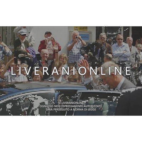 The Prince of Wales waves to members of the public as he leaves Lostwithiel, Cornwall. PHOTOSHOT/AG ALDO LIVERANI SAS - ITALY ONLY -