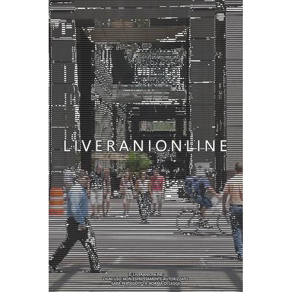 Six and one-half Avenue is seen in Midtown Manhattan in New York on Friday, July 6, 2012. The new street is actually a series of interconnected pedestrian arcades, mid-block between Sixth and Seventh Avenues, running from West 51 Street to West 57 Street. The city is in the process of installing signage and pedestrian crossings. Up to 1200 people an hour use the connected arcades to travel through midtown. The arcades are privately owned public spaces that are provided by the buildings\' owners in exchange for zoning variances. (å Richard B. Levine) /PHOTOSHOT/AG ALDO LIVERANI SAS - ITALY ONLY -