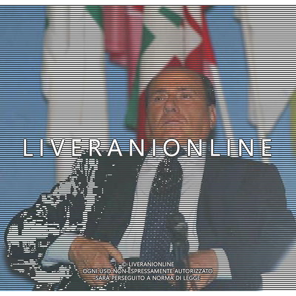 BRESCIA 5/06/2003 NELLA FOTO SILVIO BERLUSCONI A BRESCIA FOTO ALDO LIVERANI