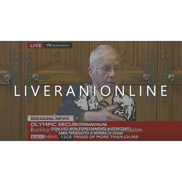 G4S Chief Executive Nick Buckles is questioned by MPs over the security arrangements for the 2012 London Olympic Games Pic shows: David Winnick, Labour MP for Walsall North, asks Nick Buckles if he agrees the security arrangements for the Olympics have been a \'shambles\' ©photoshot/AGENZIA ALDO LIVERANI SAS - ITALY ONLY - Nick Buckles, amministratore delegato, G4S riferisce alla Commissione Affari interni mentre viene interrogato dalla polizia militare sulle misure di sicurezza per i Giochi Olimpici di Londra 2012