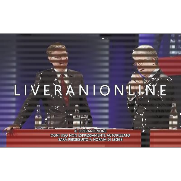 FIFA Congress in Zurich with Gunther Jauch and sport commentator, Marcel Reif. THE GOODS SPORTS FUNDING ISSUES, SPONSORSHIP, SPORTS AND CORRUPTION PREVENTION / 25032011/2011 / FIFA / FIFA / ZURICH / LONDON / CORRUPTION / SPORTS /PHOTOSHOT/AG ALDO LIVERANI SAS - ITALY ONLY -