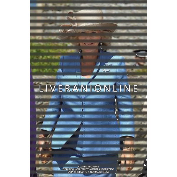 The Duchess of Cornwall arrives at Castle Cornet in St Peter Port with the Prince of Wales, where the States of Guernsey pledged their loyalty to the Queen, as she and the Prince of Wales continues their visit to the Channel Islands. ©photoshot/AGENZIA ALDO LIVERANI SAS - ITALY ONLY - REALI INGLESI: Il principe Carlo d\'inghilterra e la moglie Camilla in visita alle Isole Normanne. 