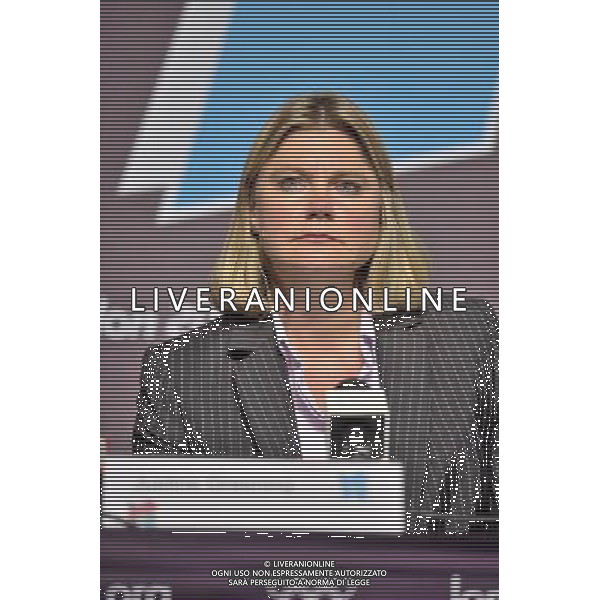Justine Greening MP Transport Secretary at a media briefing held inthe Media Press Centre at the Olympic Park, Stratford.. London ©photoshot/Agenzia Aldo Liverani Sas - ITALY ONLY - Allenamenti, preparativi dei Giochi Olimpici delle Olimpiadi Londra 2012, a Londra, Gran Bretagna, 24 luglio 2012 che inizieranno il 27 luglio.
