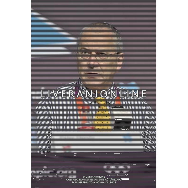 Peter Hendy, commissioner, Transport for London at a media briefing held inthe Media Press Centre at the Olympic Park, Stratford.. London ©photoshot/Agenzia Aldo Liverani Sas - ITALY ONLY - Allenamenti, preparativi dei Giochi Olimpici delle Olimpiadi Londra 2012, a Londra, Gran Bretagna, 24 luglio 2012 che inizieranno il 27 luglio.