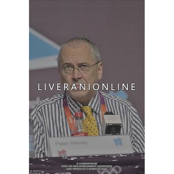 Peter Hendy, commissioner, Transport for London at a media briefing held inthe Media Press Centre at the Olympic Park, Stratford.. London ©photoshot/Agenzia Aldo Liverani Sas - ITALY ONLY - Allenamenti, preparativi dei Giochi Olimpici delle Olimpiadi Londra 2012, a Londra, Gran Bretagna, 24 luglio 2012 che inizieranno il 27 luglio.