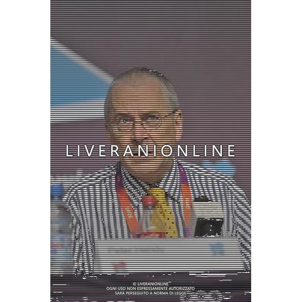 Peter Hendy, commissioner, Transport for London at a media briefing held inthe Media Press Centre at the Olympic Park, Stratford.. London ©photoshot/Agenzia Aldo Liverani Sas - ITALY ONLY - Allenamenti, preparativi dei Giochi Olimpici delle Olimpiadi Londra 2012, a Londra, Gran Bretagna, 24 luglio 2012 che inizieranno il 27 luglio.