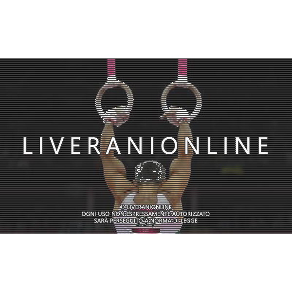 (120729) -- LONDON, July 29, 2012 () -- Bulgaria\'s gymnast Iordan Iovtchev competes during men\'s rings event of gymnastics artistic qualification match at London 2012 Olympic Games in London, Britain, July 28, 2012. Iordan Iovtchev, 39 years old, have participated in Olympics for six times. (/Shen Bohan) (zgp) /ALDO LIVERANI SAS-ITALY ONLY - EDITORIAL USE ONLY
